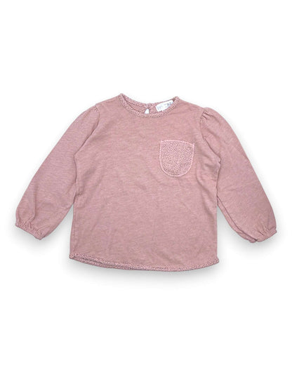 Blusa Rosa Bolso ZARA - 12-18 Meses
