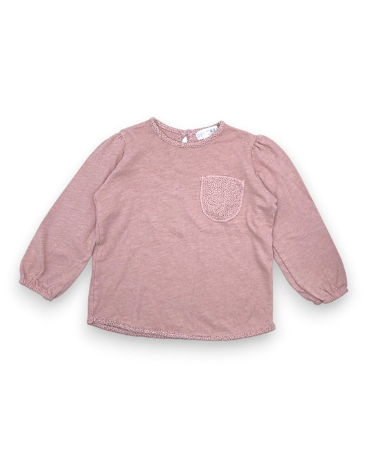 Pink Blouse with Pocket, Size 12-18 Months