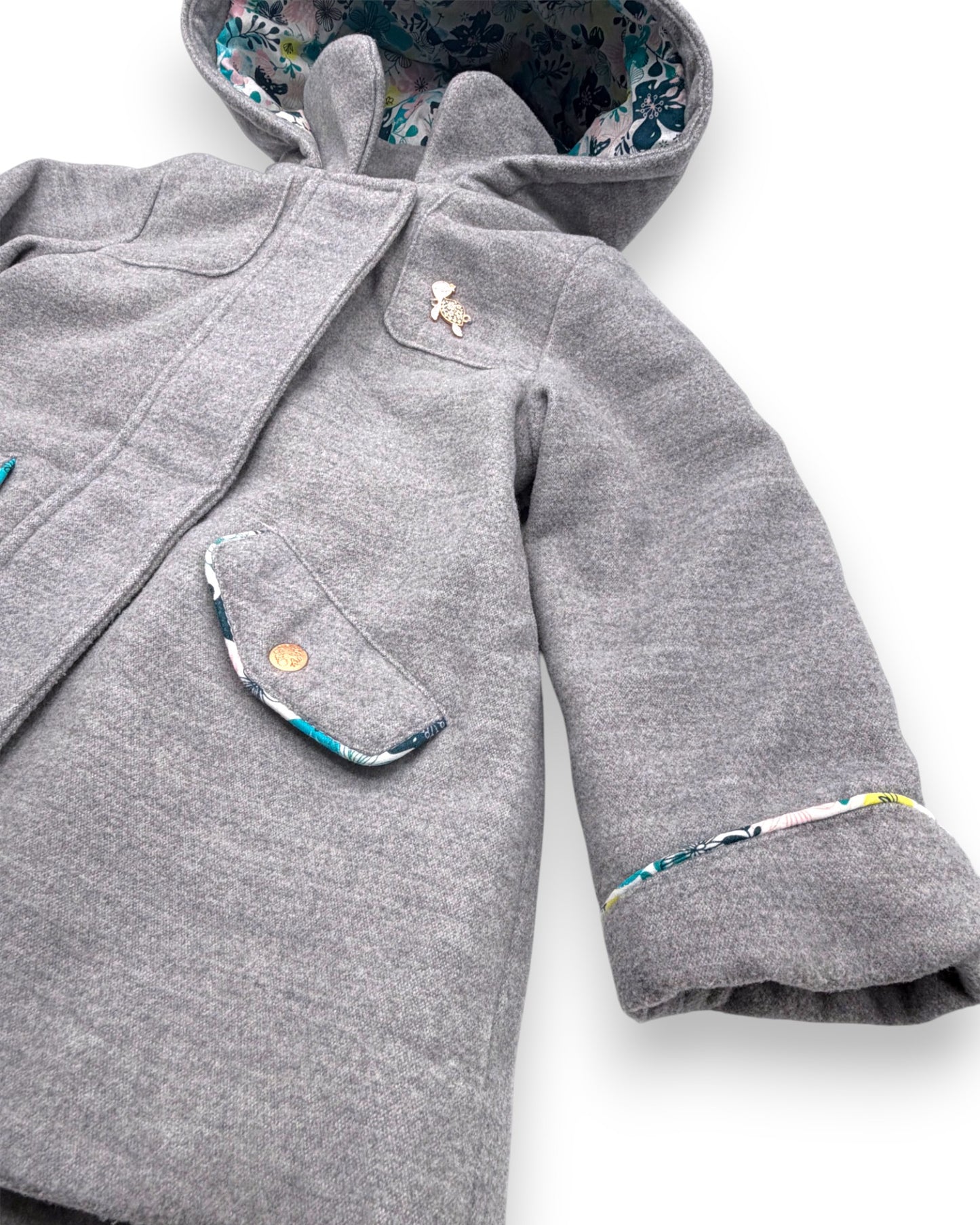 Parka Cinzenta Capuz 24 Meses