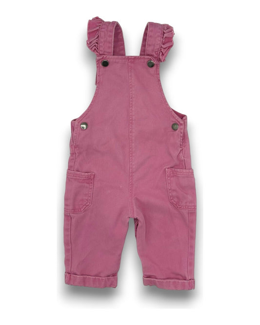 Jardineiras Ganga Rosa 3-6 Meses