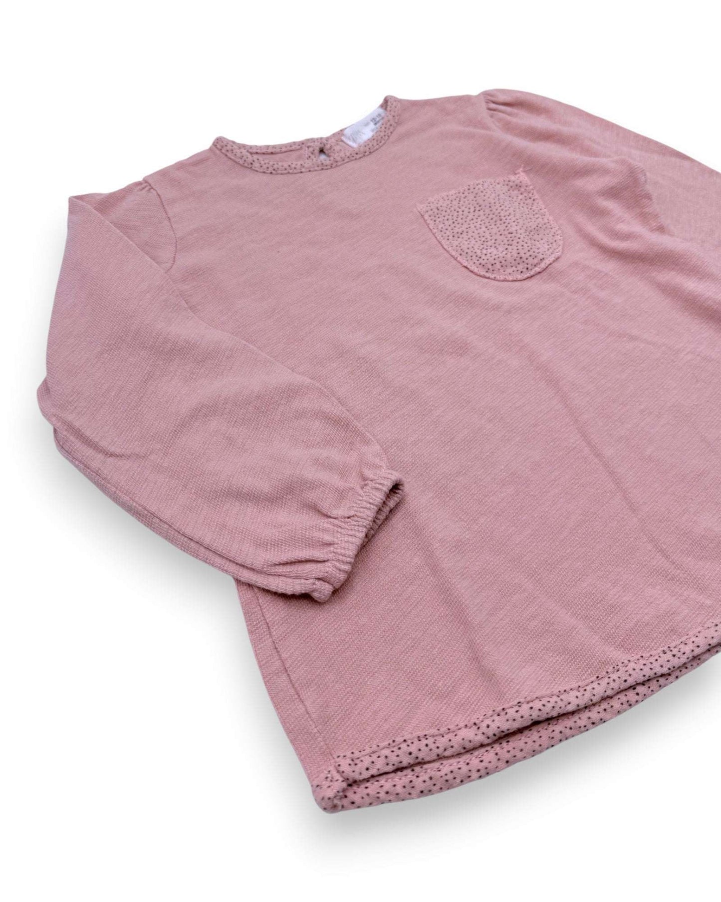 Blusa Rosa Bolso ZARA - 12-18 Meses