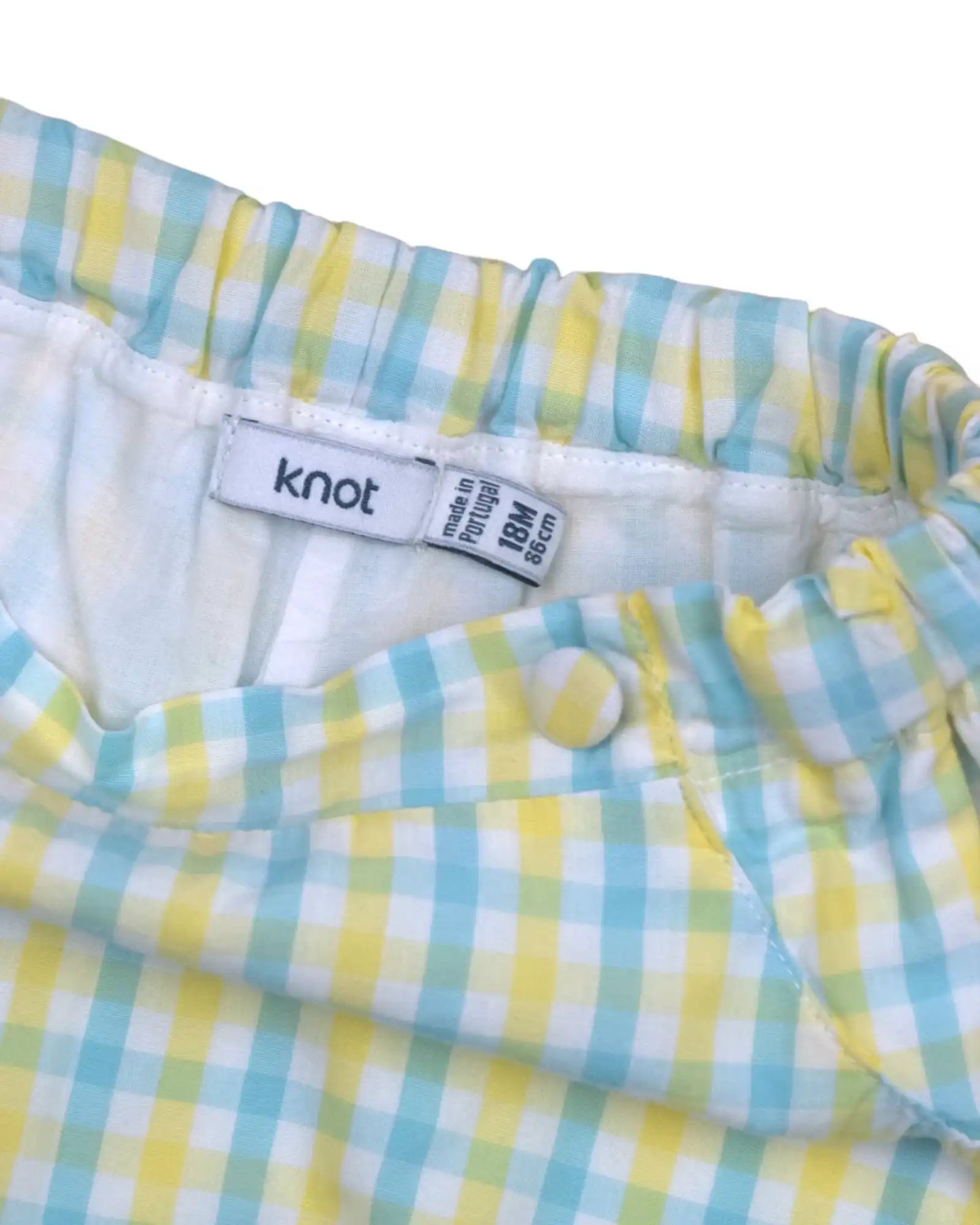 Pantalones cortos de cuadros KNOT - 18 Meses
