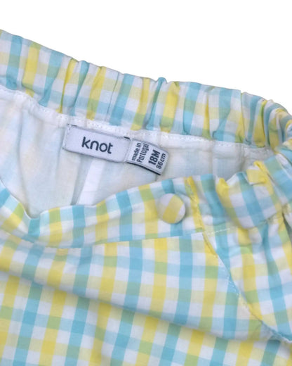 Pantalones cortos de cuadros KNOT - 18 Meses