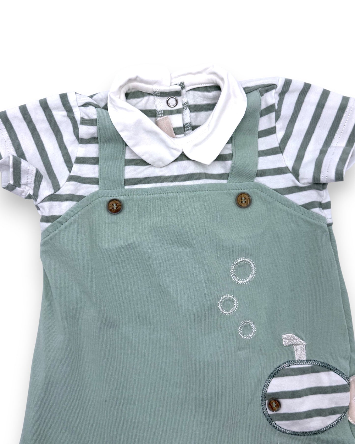 Body Macacão Verde 1 Mês