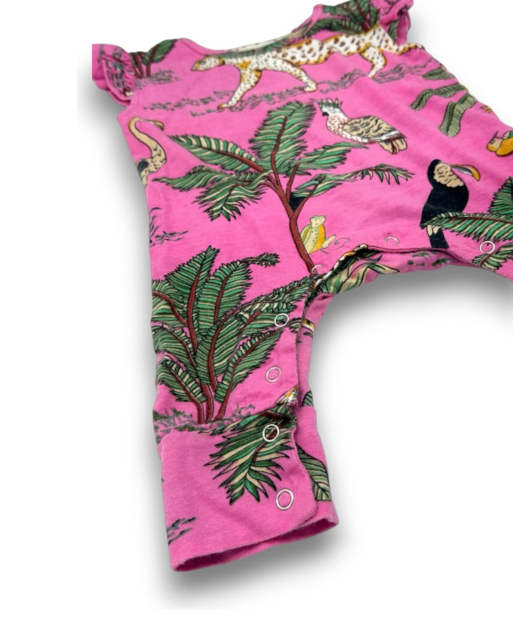 Macacão Rosa Tropical 0-6 Meses