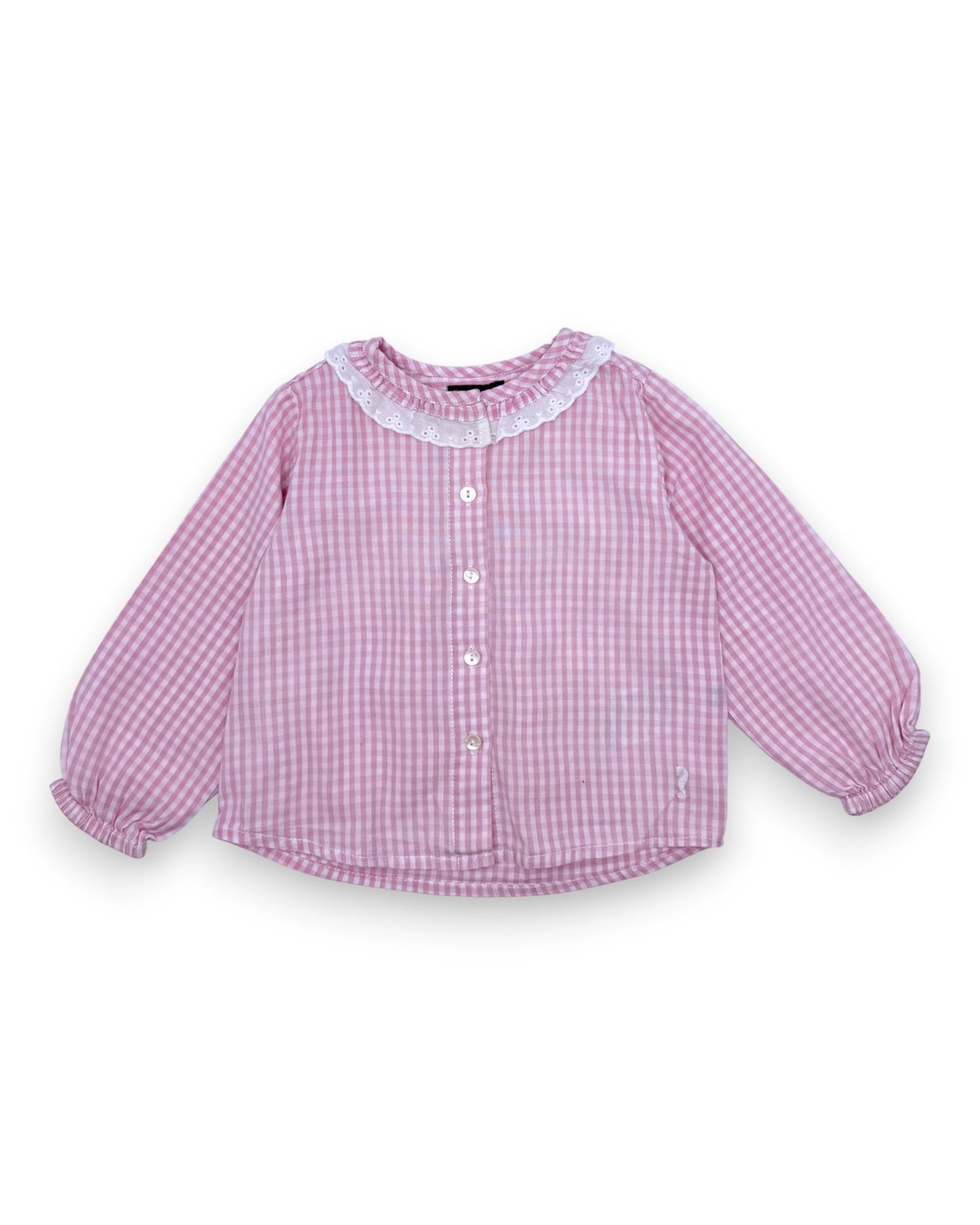 Pink Checkered Blouse, 18 Months