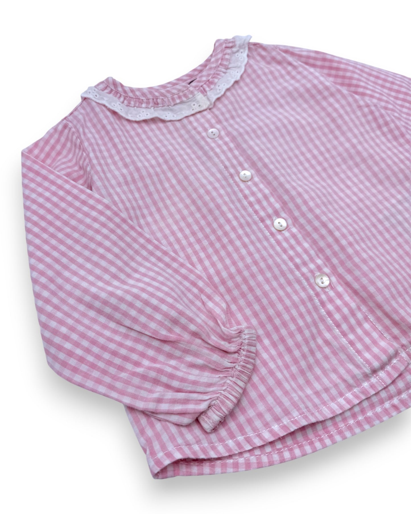 Pink Checkered Blouse, 18 Months