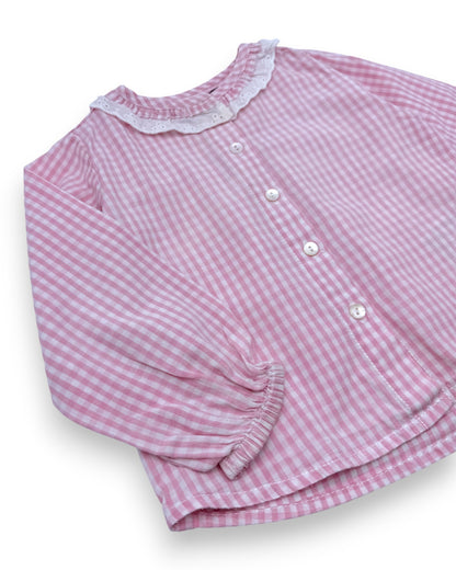 Pink Checkered Blouse, 18 Months