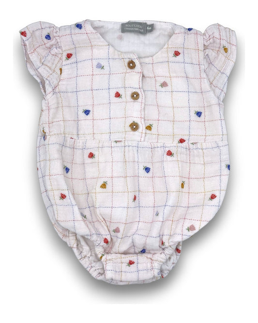 Macacão Musselina Forro 6 Meses