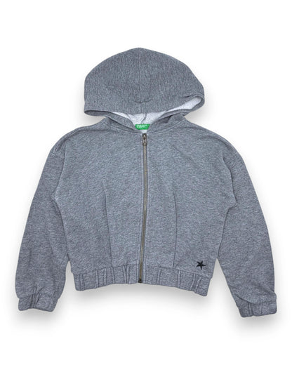 Sudadera gris con capucha BENETTON - 6-7 años