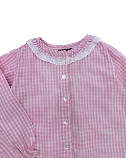 Pink Checkered Blouse, 18 Months