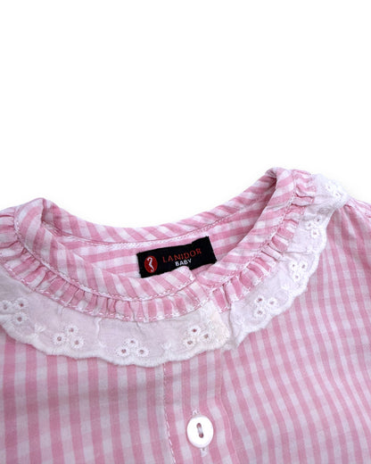 Pink Checkered Blouse, 18 Months