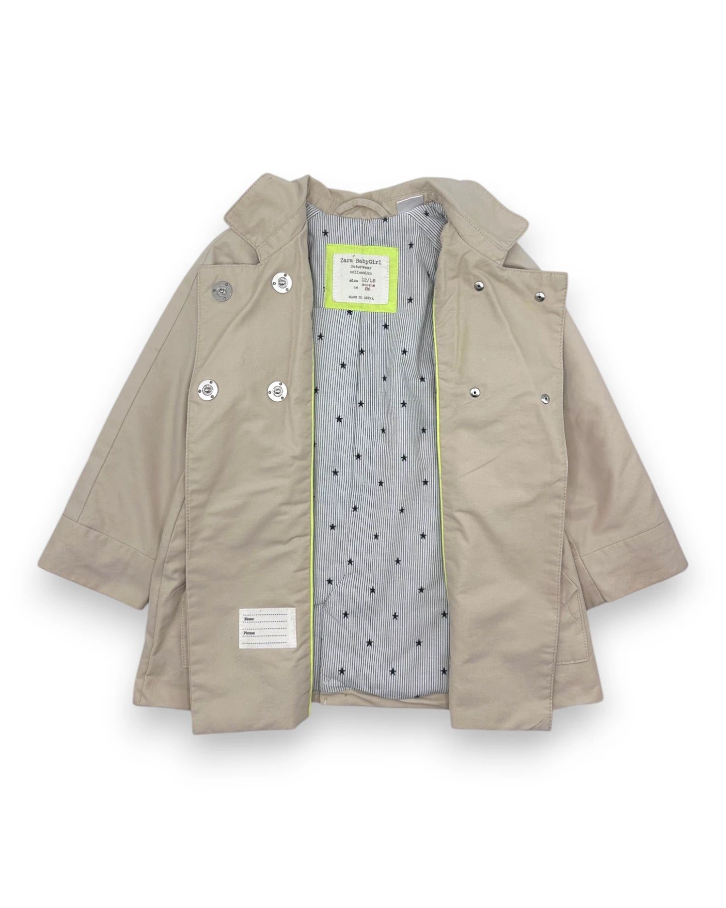 Gabardine Bege ZARA - 12-18 Meses