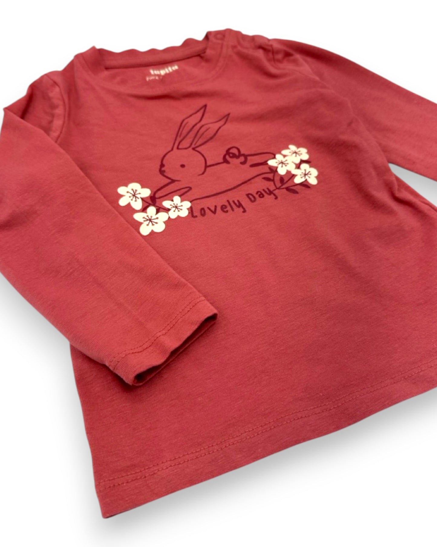 T-Shirt Rosa Coelho 6-12 Meses