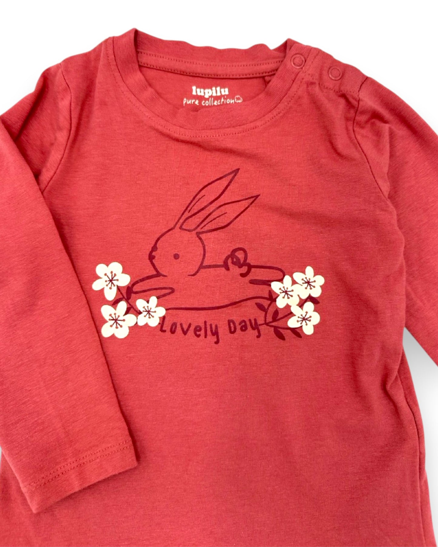 T-Shirt Rosa Coelho 6-12 Meses