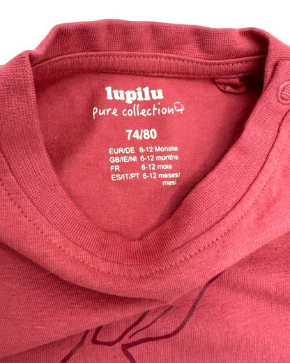 T-Shirt Rosa Coelho 6-12 Meses