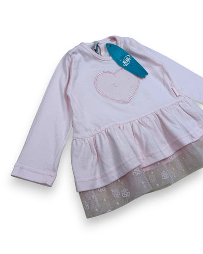 BILLI & CO Pink Tulle Blouse - 1 Year