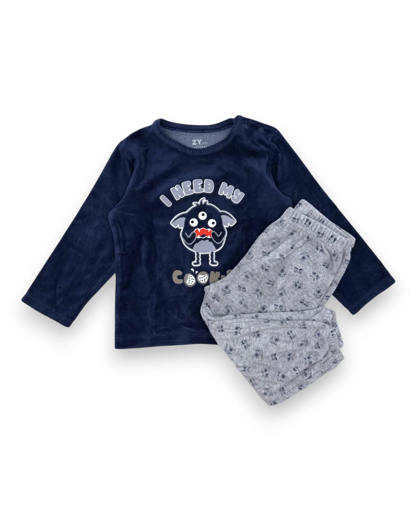 Pijama Polar Monstro Bolachas 12-18 Meses