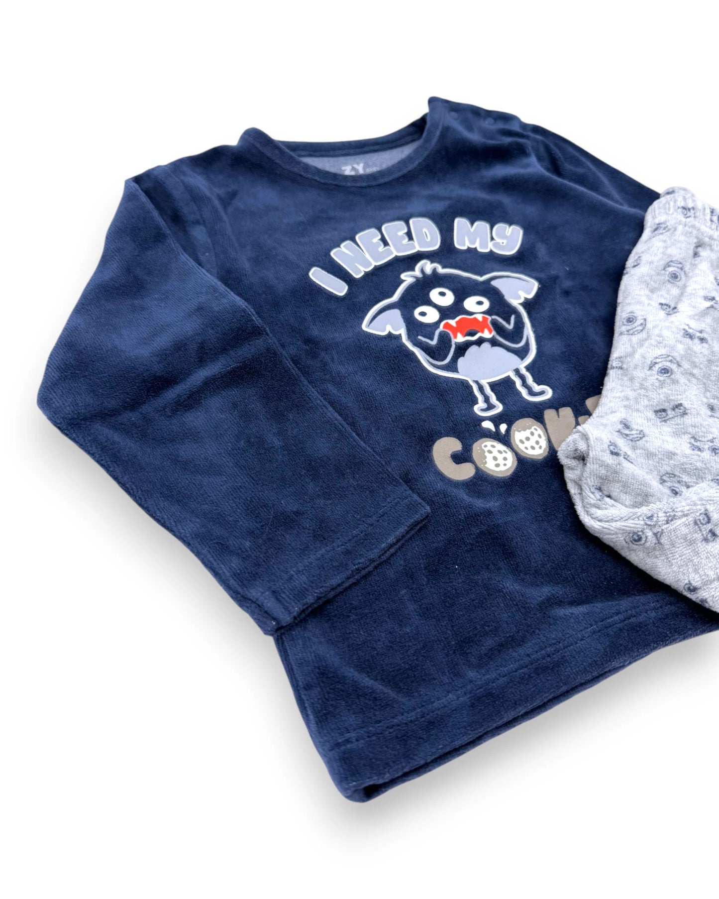 Pijama Polar Monstro Bolachas 12-18 Meses