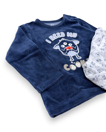 Pijama Polar Monstro Bolachas 12-18 Meses