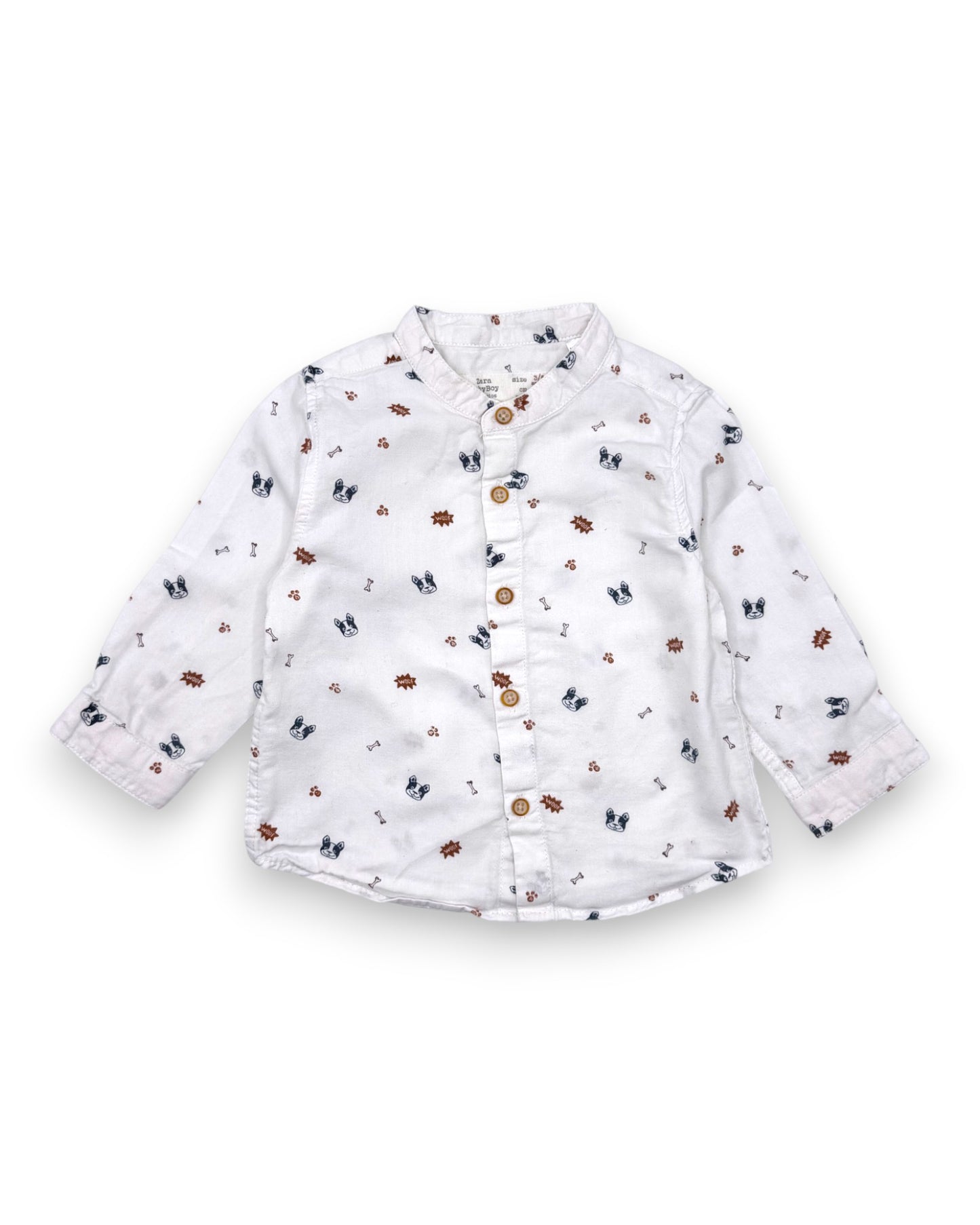 Camisa Branca Cães 3-6 Meses