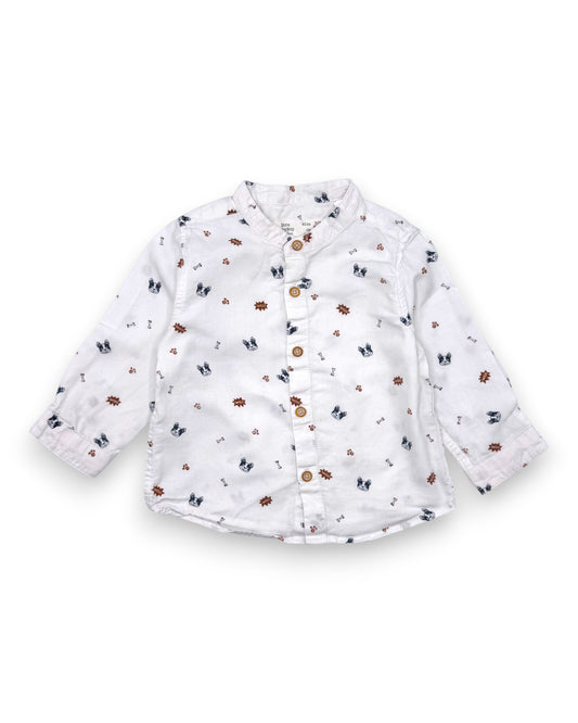 Camisa Branca Cães 3-6 Meses