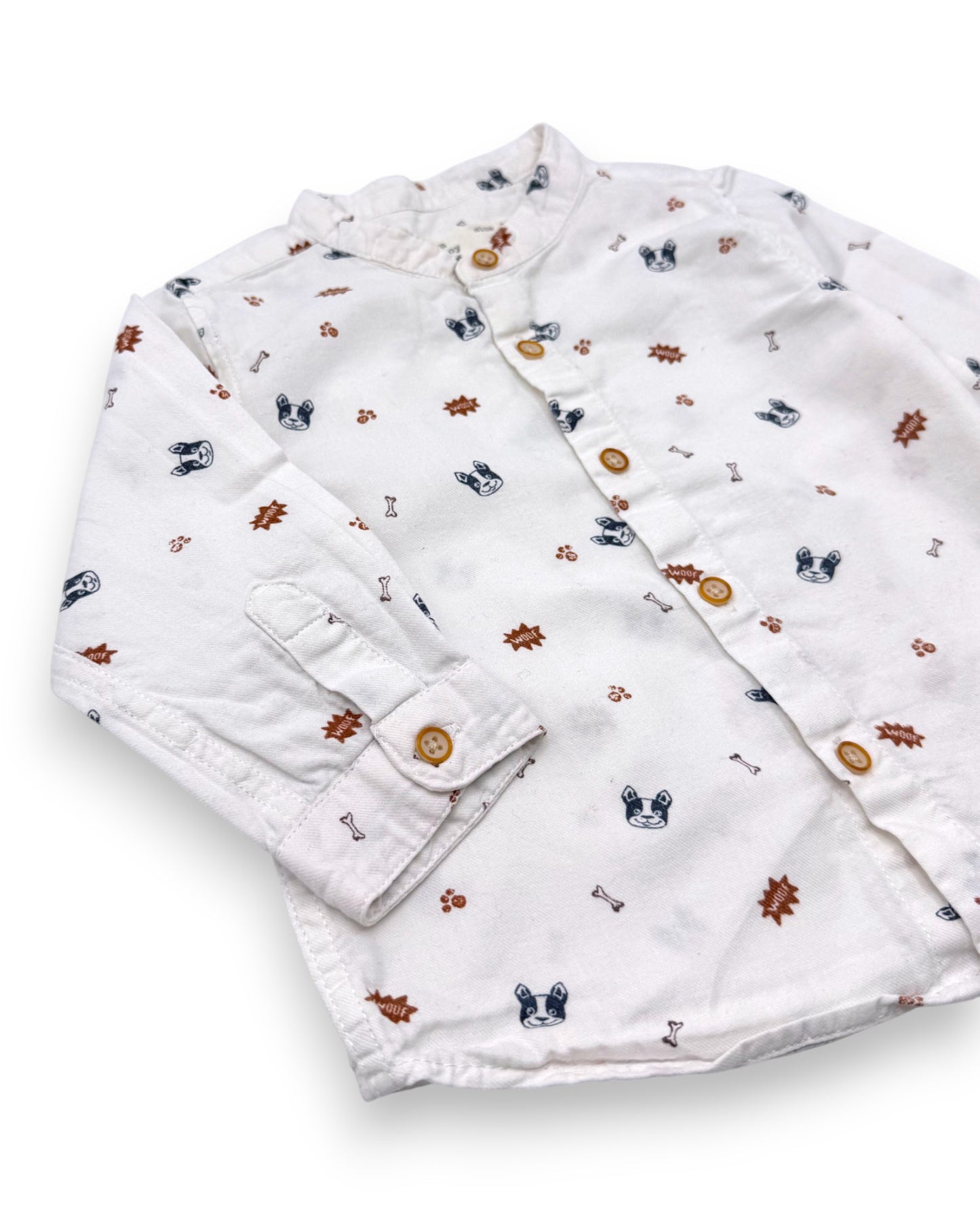 Camisa Branca Cães 3-6 Meses