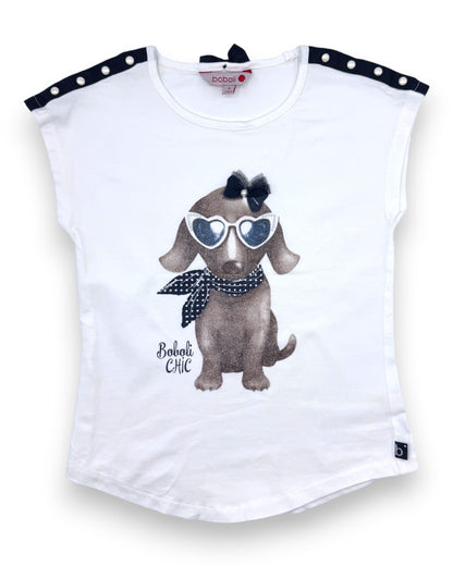 T-Shirt Branca Cão 8 Anos