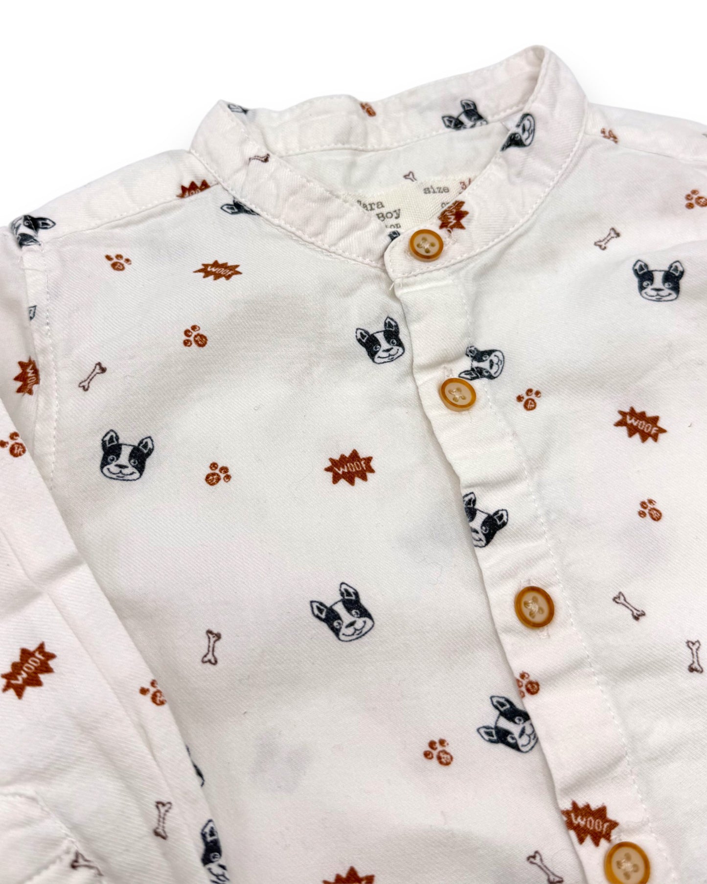 Camisa Branca Cães 3-6 Meses