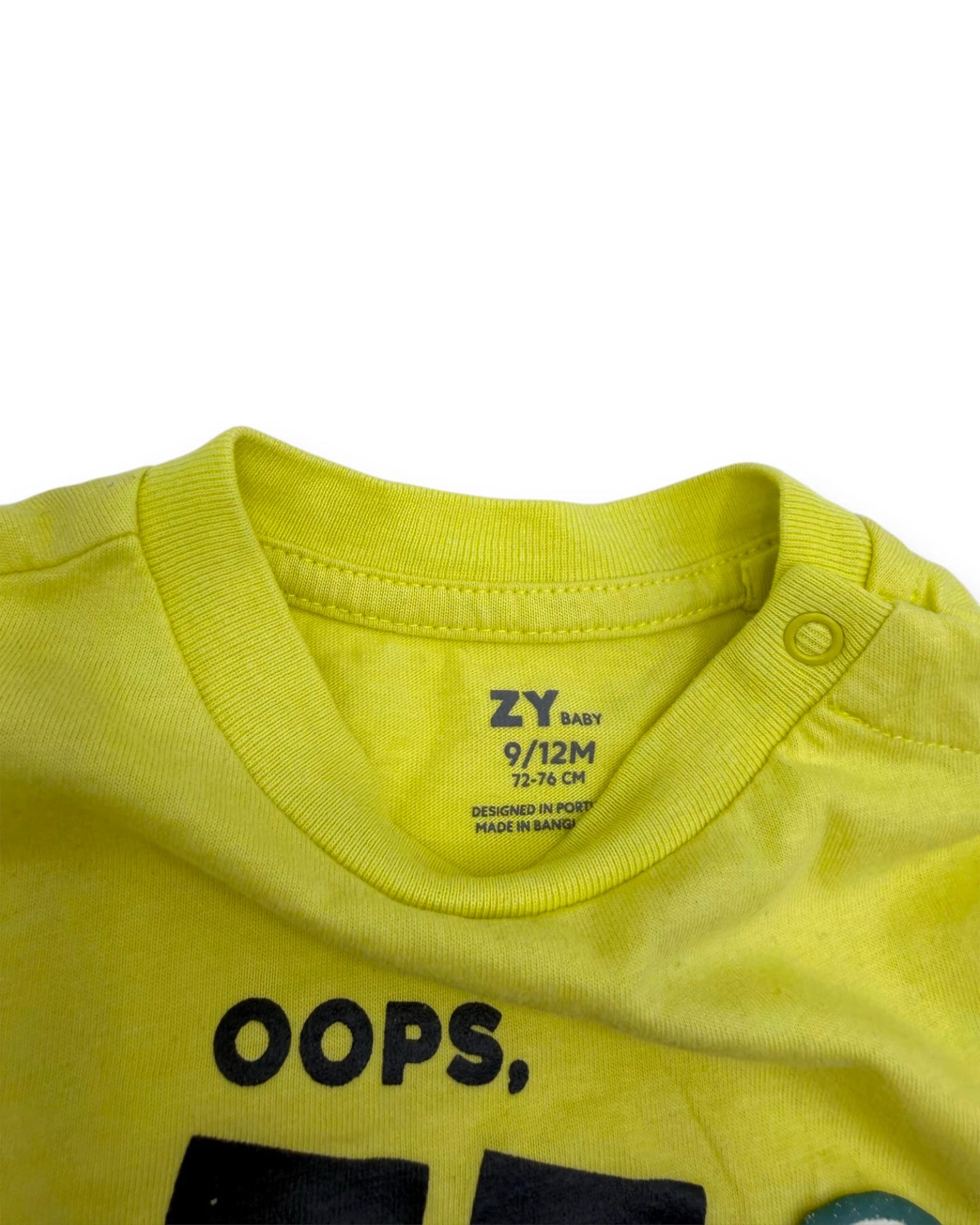 T-Shirt Amarela ZIPPY - 9-12 Meses