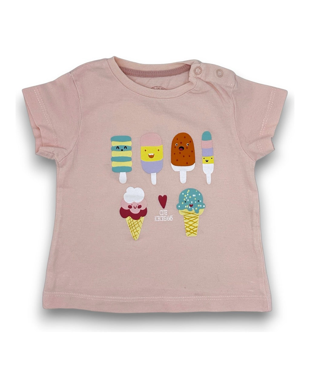 T-Shirt Rosa BASICS - 6-9 Meses