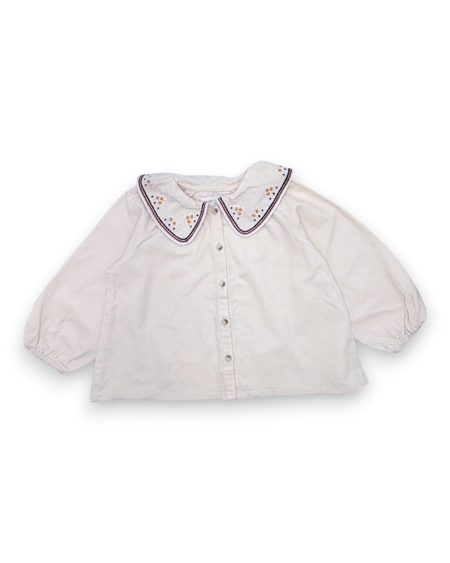 Corduroy Blouse with Collar, Size 18-24 Months