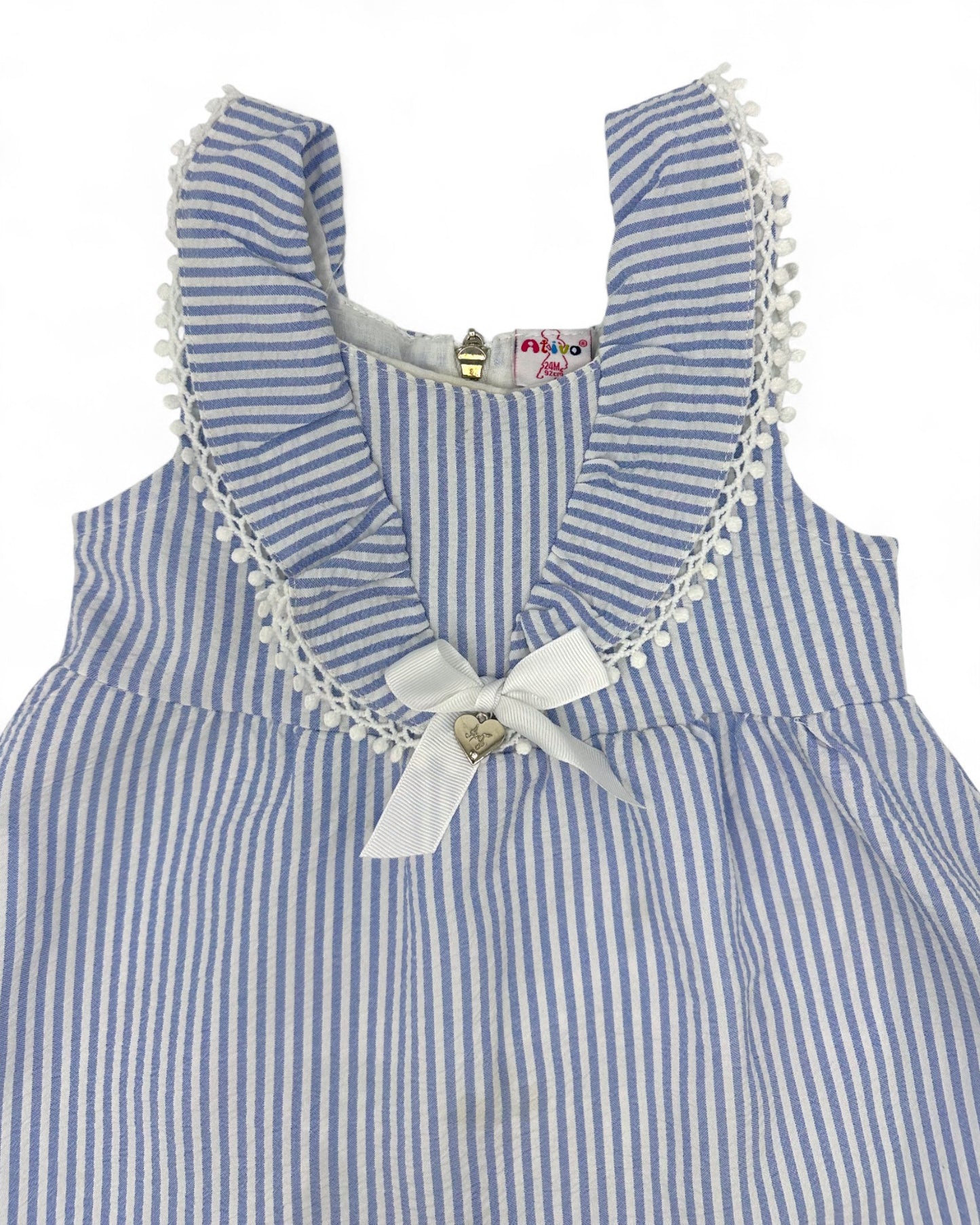 Vestido Riscas Azul 24 Meses