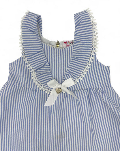 Vestido Riscas Azul 24 Meses