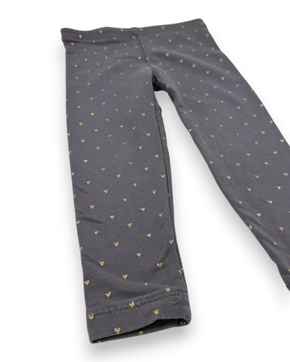 Leggings Cinzentas Corações 2 Anos