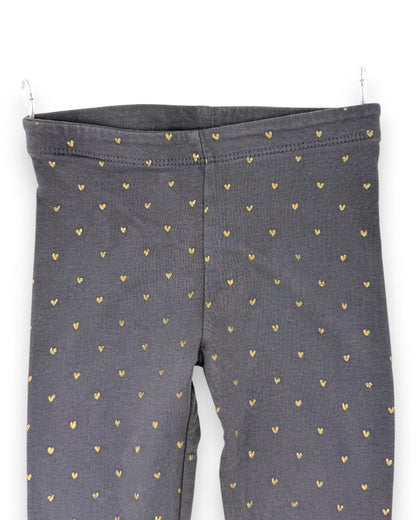 Leggings Cinzentas Corações 2 Anos