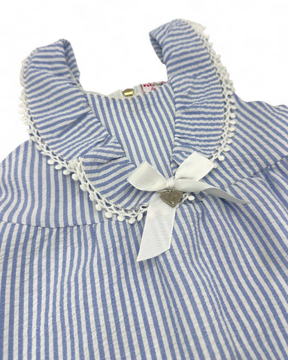 Vestido Riscas Azul 24 Meses
