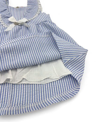 Vestido Riscas Azul 24 Meses