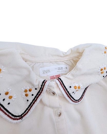 Corduroy Blouse with Collar, Size 18-24 Months