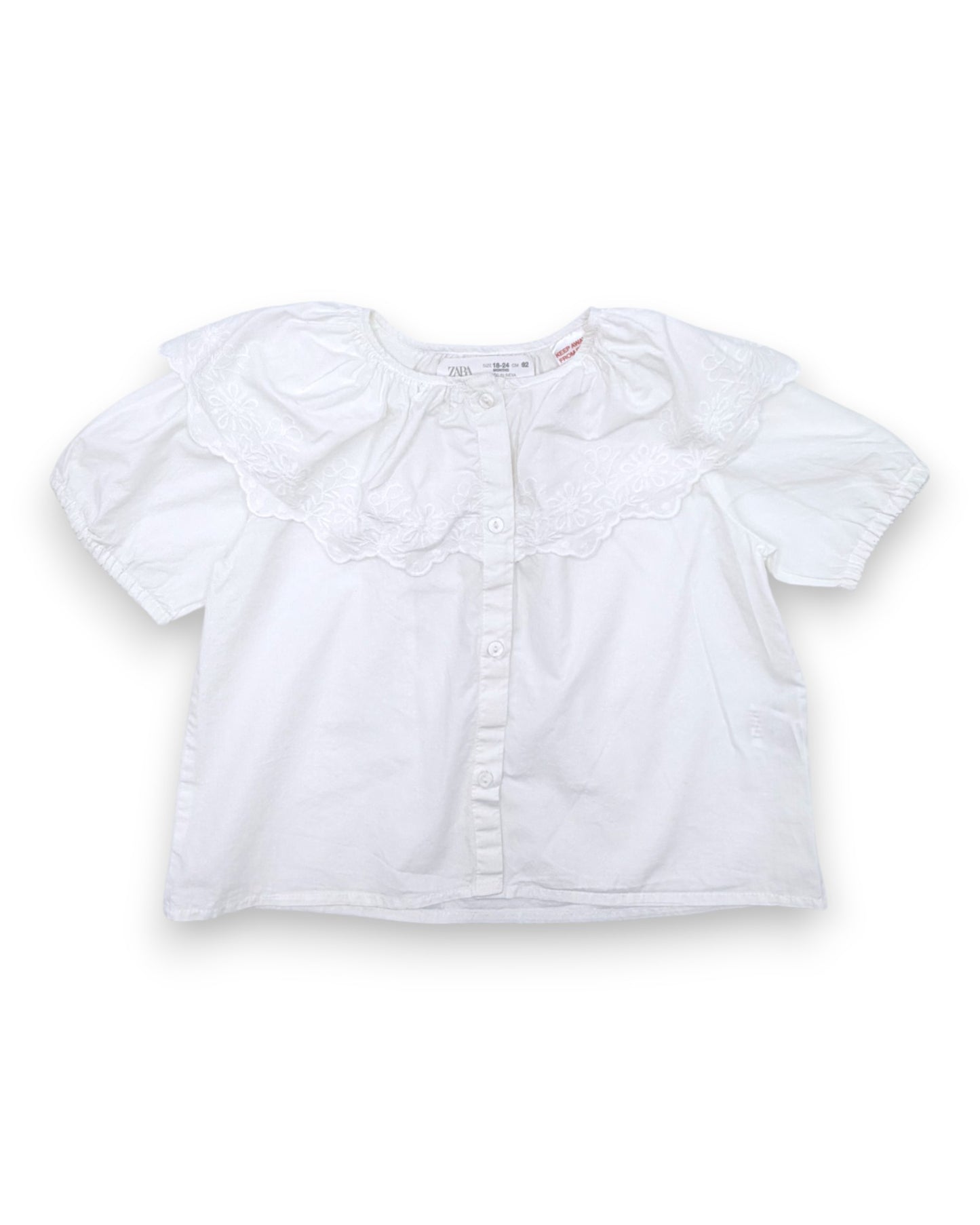 White Blouse with Collar, Size 18-24 Months