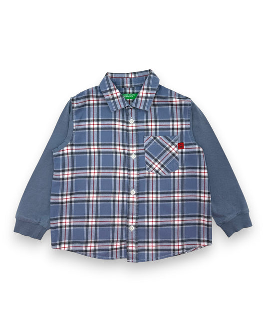 Camisa Xadrez Azul 2-3 Anos