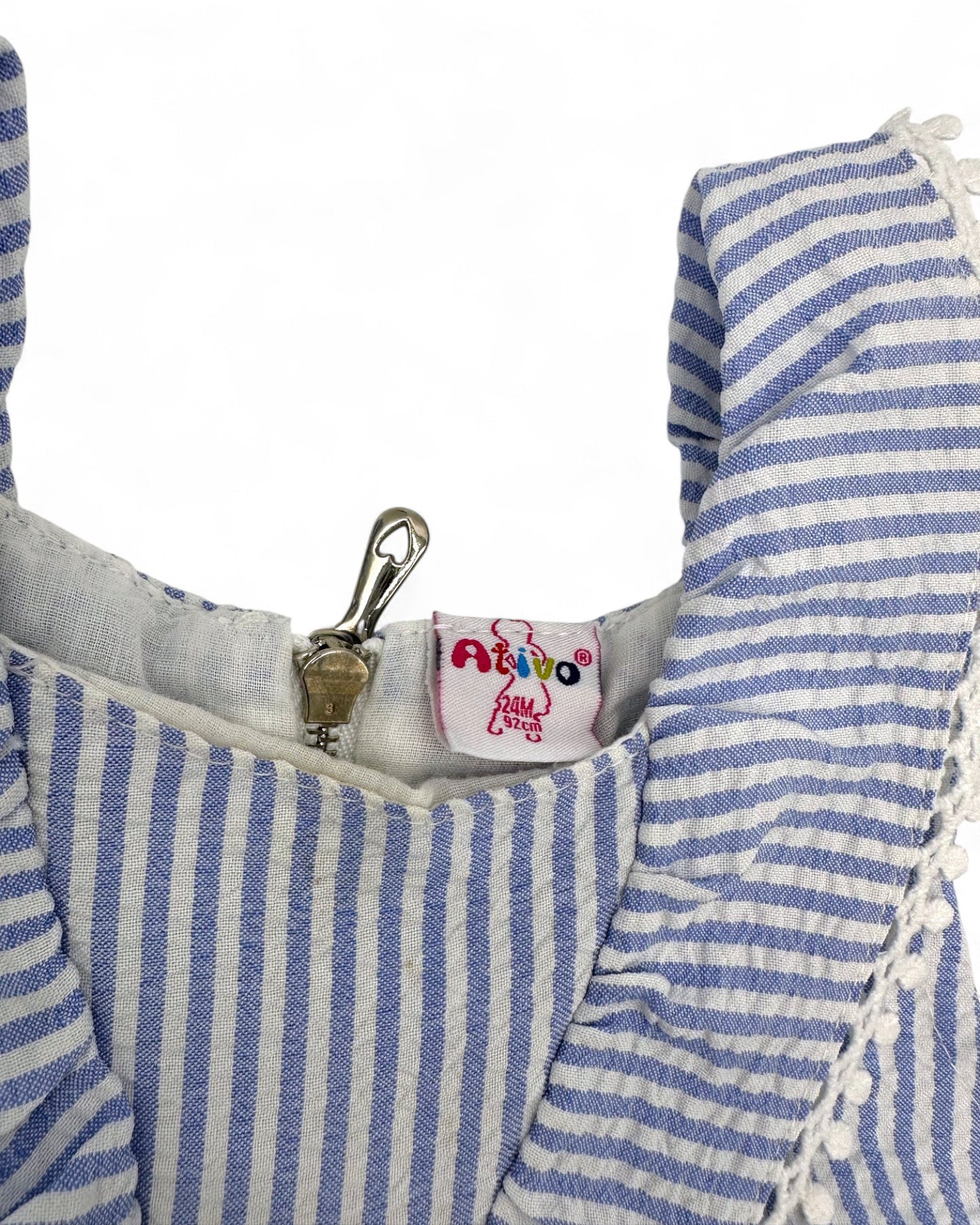 Vestido Riscas Azul 24 Meses