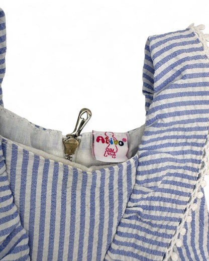 Vestido Riscas Azul 24 Meses