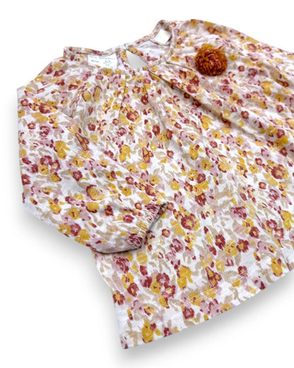 T-shirt Floral Pompom 6-9 Meses