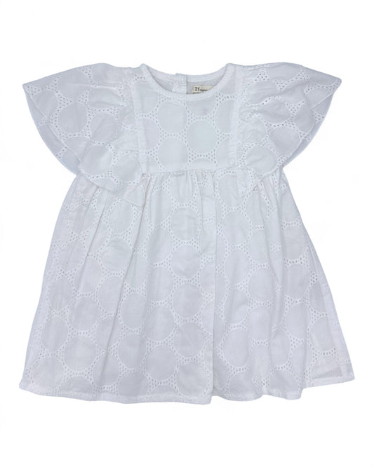 Vestido Branco Bordado 12-18 Meses