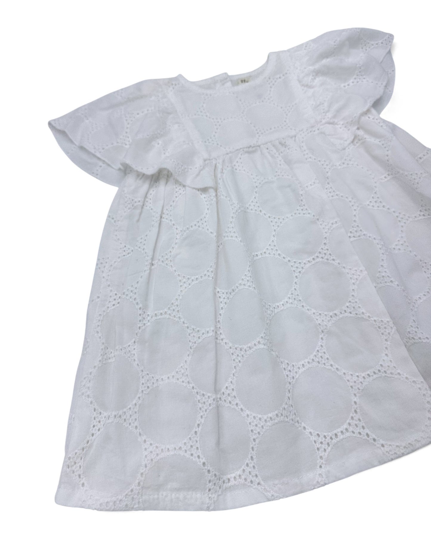 Vestido Branco Bordado 12-18 Meses