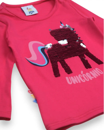 T-Shirt Unicórnio ZIG ZAG ZAA - 1 Ano