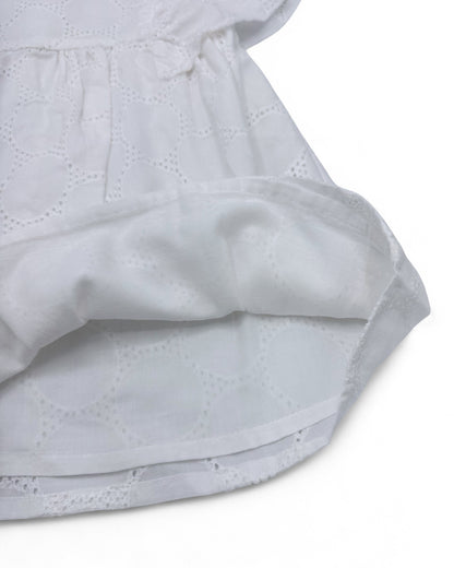 Vestido Branco Bordado 12-18 Meses