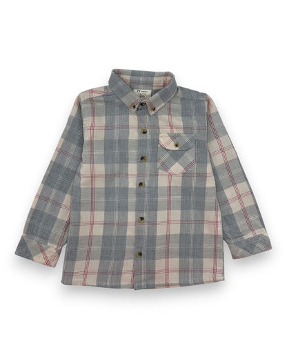Camisa Xadrez Cinzenta 2-3 Anos