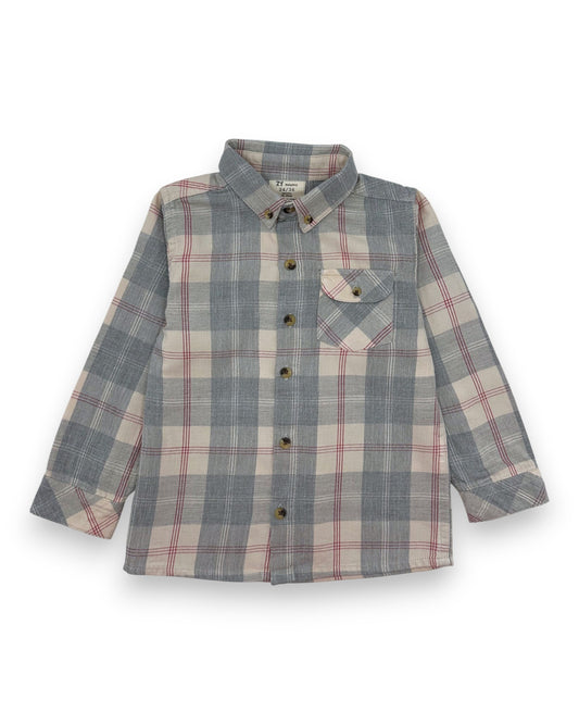 Camisa Xadrez Cinzenta 2-3 Anos